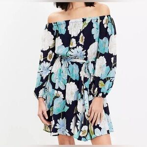 Loft Floral Off the Shoulder Flounce Dress NWT- Size XSP